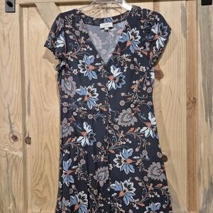 Old Navy Black Floral Midi Dress